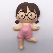 PU little girl book cover patch